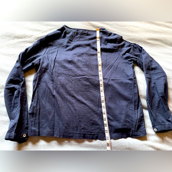 Navy blue cotton blouse with pocket by Nice Things (size med) - Picture 4 of 4